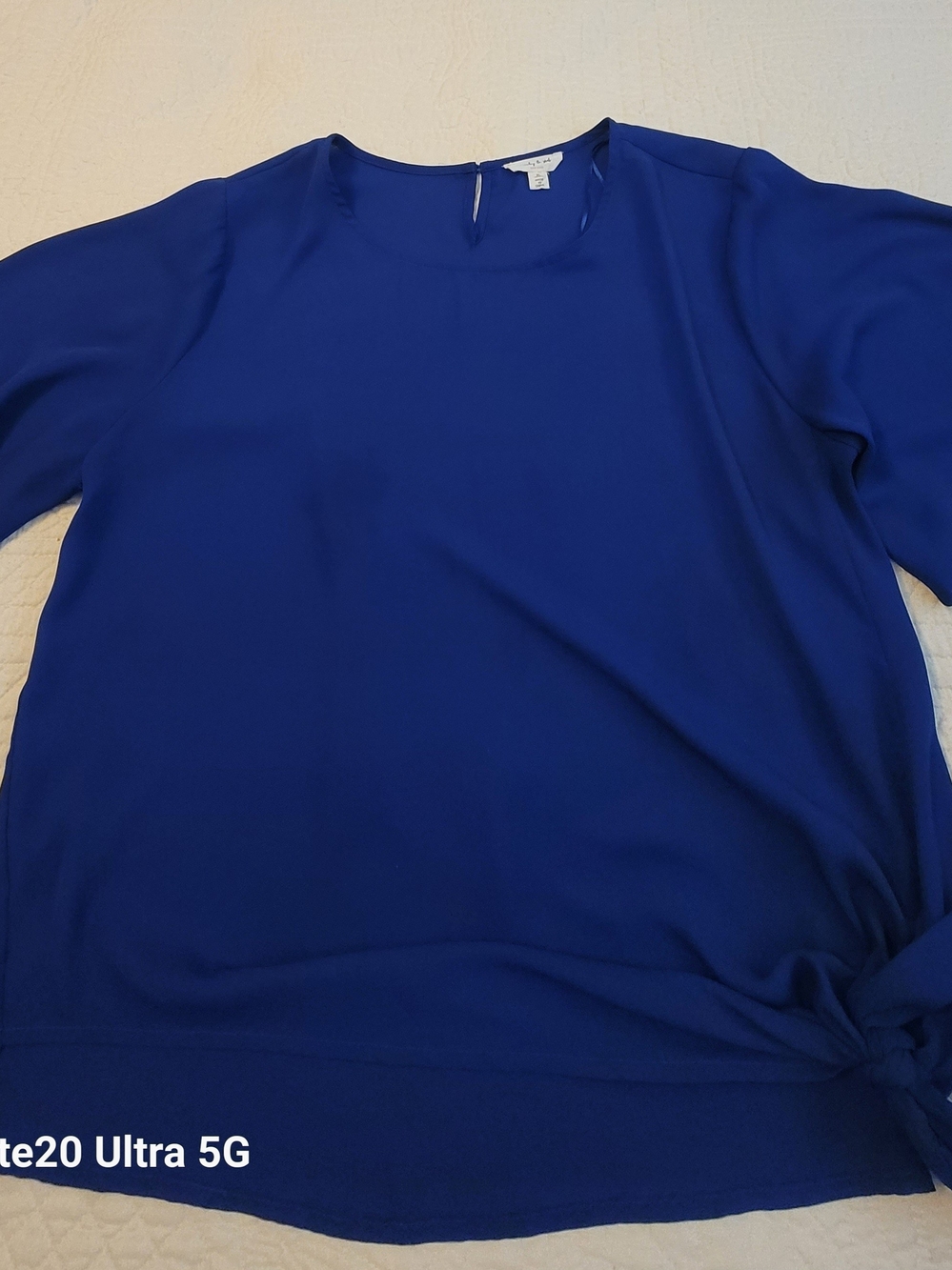 💙 Sandy & Sid Royal Blue Tie-Hem Blouse (Size XL)